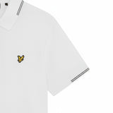 Lyle & Scott - Mens Fine Tipped Polo Shirt - White/Everglade - SP2402V Y162 - Wildvine Clothing, Spalding, Lincolnshire