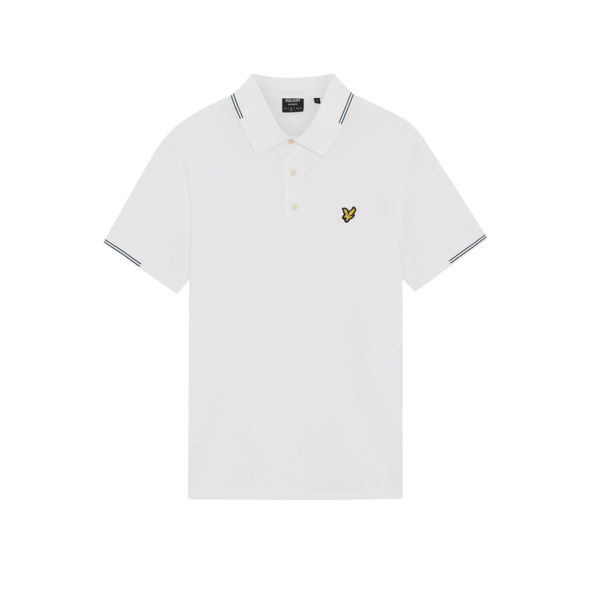 Lyle & Scott - Mens Fine Tipped Polo Shirt - White/Everglade - SP2402V Y162 - Wildvine Clothing, Spalding, Lincolnshire