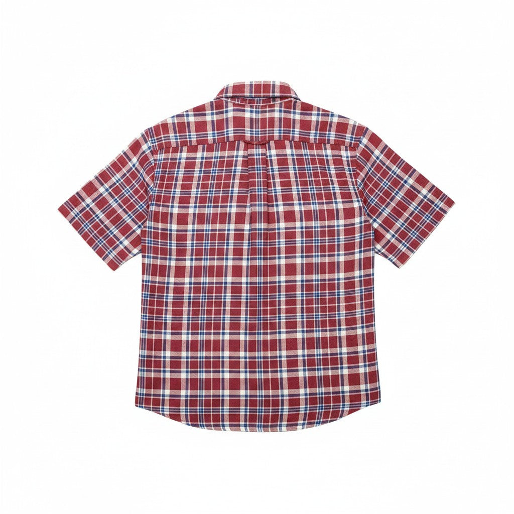 Gurteen - Mens - Seville - Modern Fit / Short Sleeved - Wine Check 852 - Wildvine Clothing, Spalding, Lincolnshire