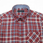 Gurteen - Mens - Seville - Modern Fit / Short Sleeved - Wine Check 852 - Wildvine Clothing, Spalding, Lincolnshire