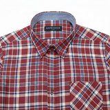 Gurteen - Mens - Seville - Modern Fit / Short Sleeved - Wine Check 852 - Wildvine Clothing, Spalding, Lincolnshire