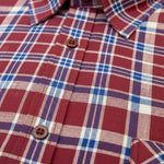 Gurteen - Mens - Seville - Modern Fit / Short Sleeved - Wine Check 852 - Wildvine Clothing, Spalding, Lincolnshire