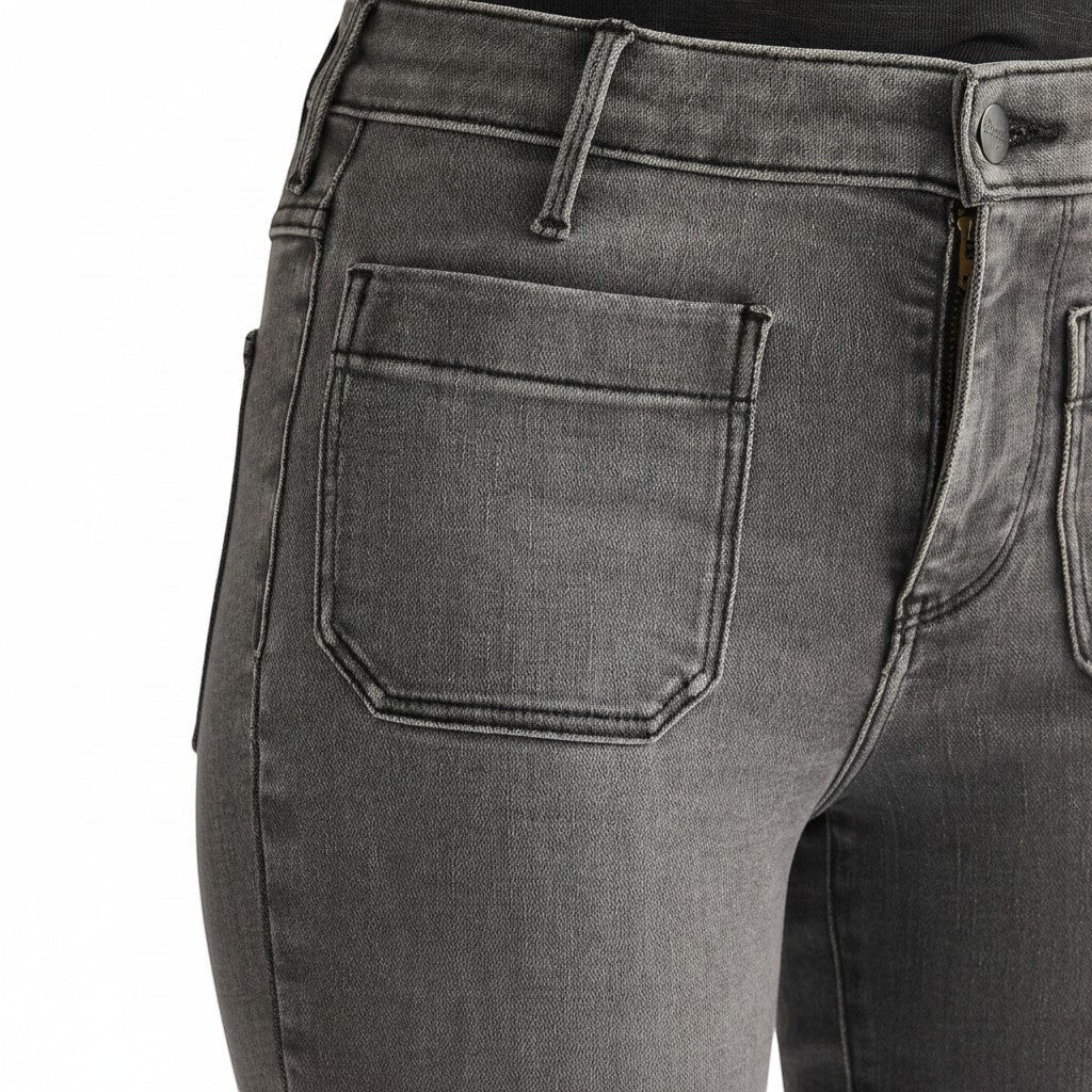 Wrangler Womens Jeans – Flare Frosted Fronts - Flare / Mid Rise - Charcoal - Wildvine Clothing, Spalding, Lincolnshire