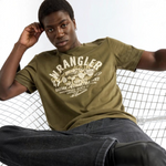 Wrangler Mens – T-Shirt - Americana - Olive Night - 112387023 - Wildvine Clothing, Spalding, Lincolnshire