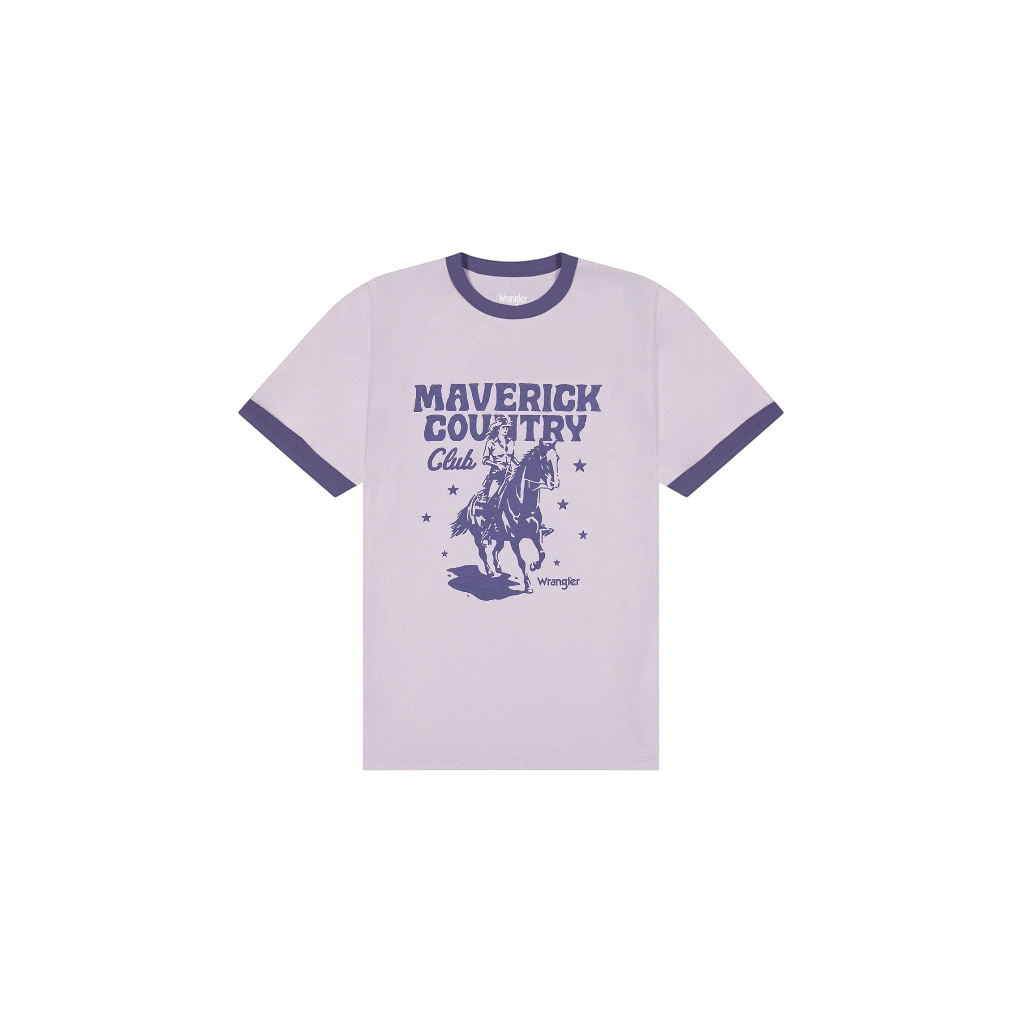 Wrangler Womens T-Shirt – Ringer Tee Evening Haze - White - Wildvine Clothing, Spalding, Lincolnshire