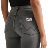 Wrangler Womens Jeans – Flare Frosted Fronts - Flare / Mid Rise - Charcoal - Wildvine Clothing, Spalding, Lincolnshire