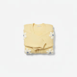 Wild Flower - Ladies - Flocking Daisy Open Knit Cardigan - Lemon - Wildvine Clothing, Spalding, Lincolnshire