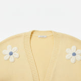 Wild Flower - Ladies - Flocking Daisy Open Knit Cardigan - Lemon - Wildvine Clothing, Spalding, Lincolnshire