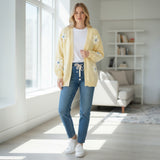 Wild Flower - Ladies - Flocking Daisy Open Knit Cardigan - Lemon - Wildvine Clothing, Spalding, Lincolnshire