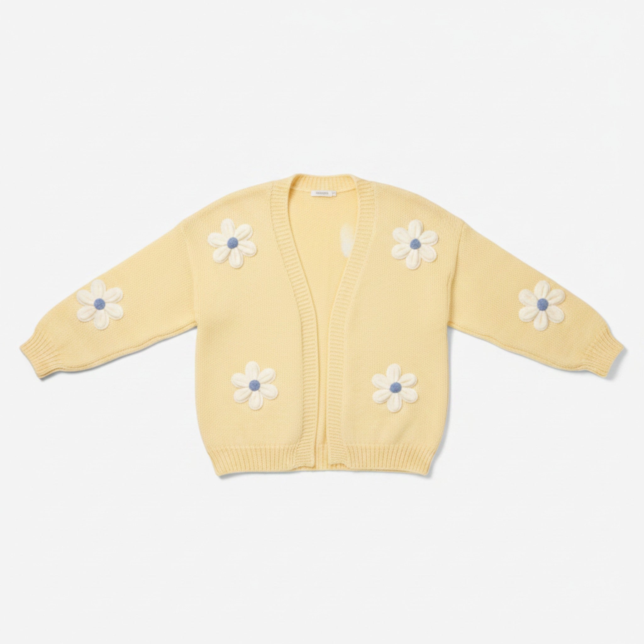 Wild Flower - Ladies - Flocking Daisy Open Knit Cardigan - Lemon - Wildvine Clothing, Spalding, Lincolnshire
