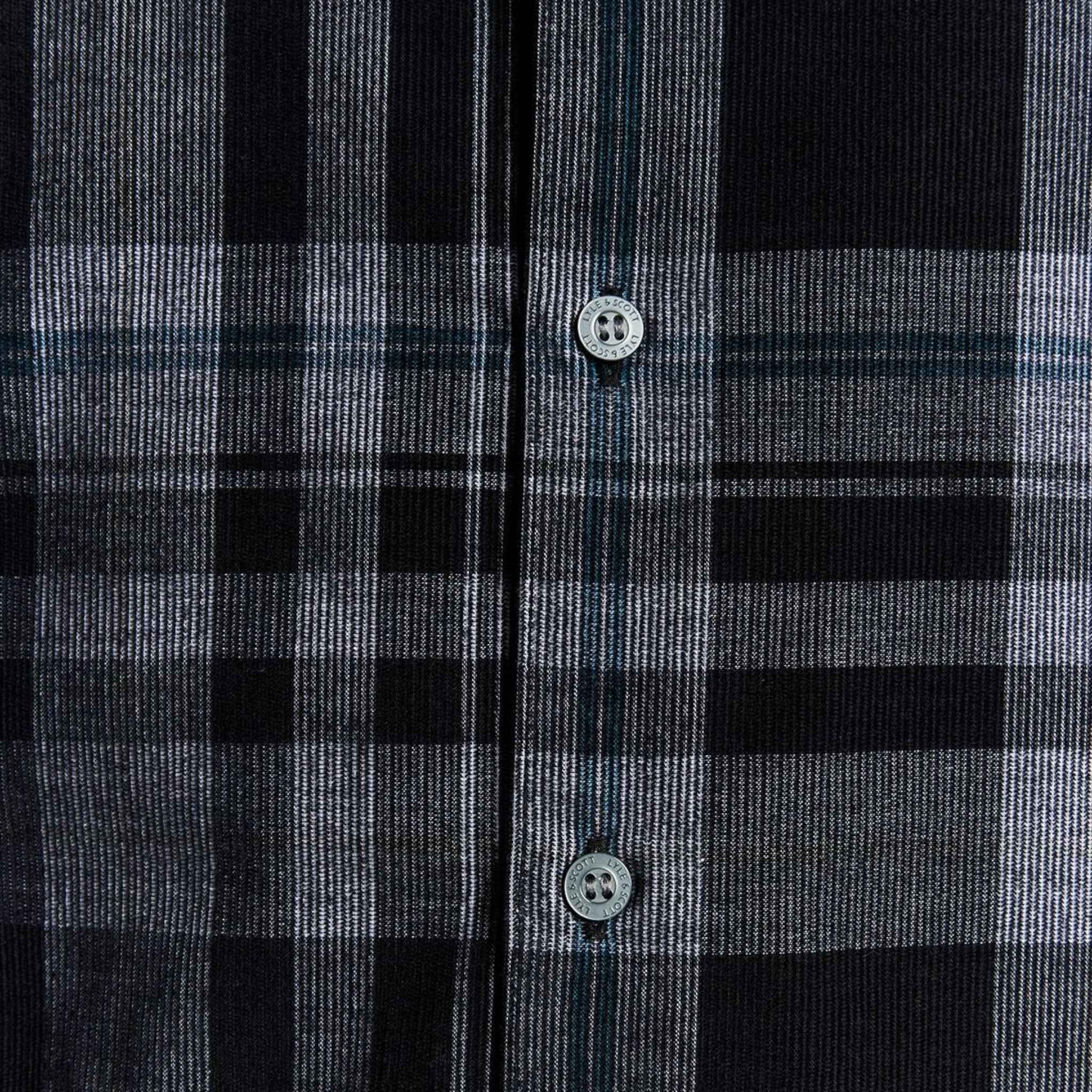 Lyle & Scott - Mens Tartan Corduroy Shirt - Jet Black / White W189 - Wildvine Clothing, Spalding, Lincolnshire