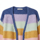 Wild Flower - Ladies - Rainbow Striped Knit Cardigan - Multi Colour - Wildvine Clothing, Spalding, Lincolnshire