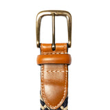 Dents - Mens Belt - Stretch Elastic Webbing Belt - Ink/Beige